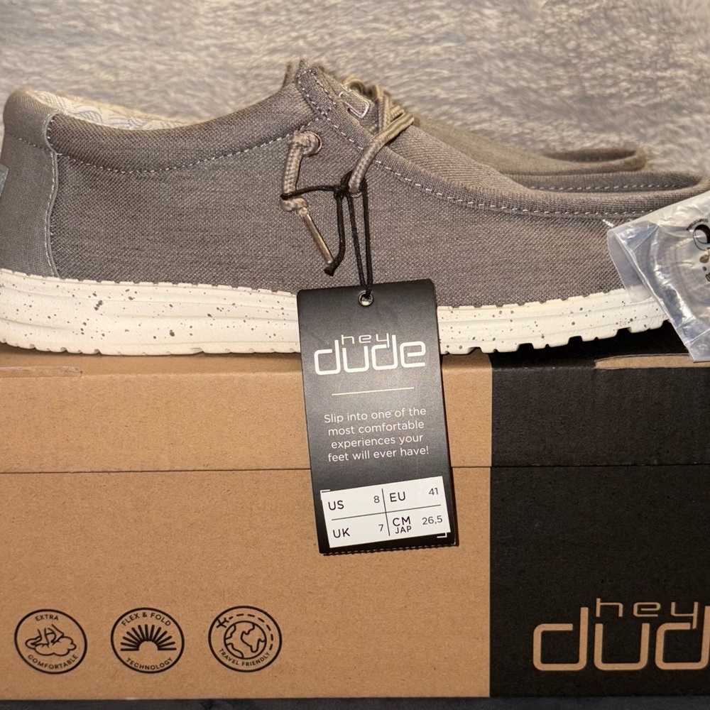 Hey Dude Gray Slip-On Loafers Lightweight Comfort